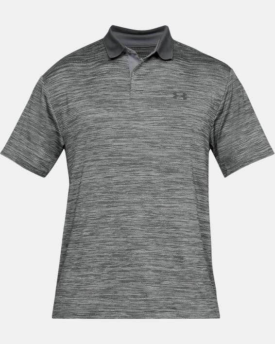 Polo UA Performance Textured pour hommes, Gray, pdpMainDesktop image number 4